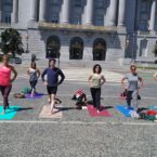 Yoga students at City Hall San Francisco