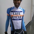 AIDS/Lifecycle Cyclist, David Sears in official jersey