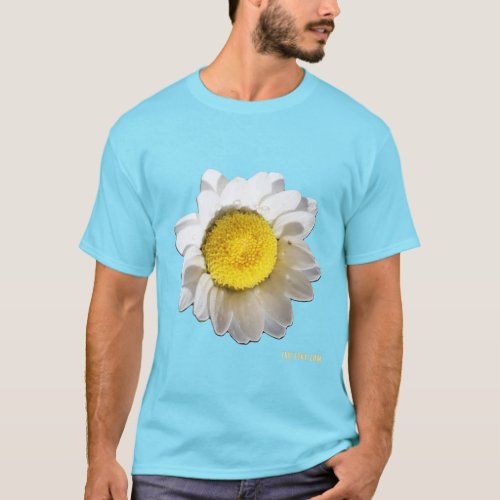 White Daisy Floral T-shirt in blue