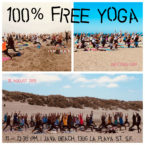 Free Yoga Class | Yoga Students at Ocean Beach, San Francisco.