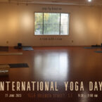 International Yoga Day: Tony Eason substitute teachings a yoga class for Janet MacLeod.