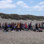 Office Yoga Class on Ocean Beach, San Francisco