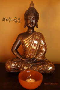 Buddha with mantra Om Mani Padme Hum