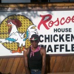 Tony Eason standing in front of Roscoe's House