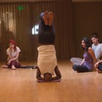 Yoga Teacher, Tony Eason demos Sirsasana