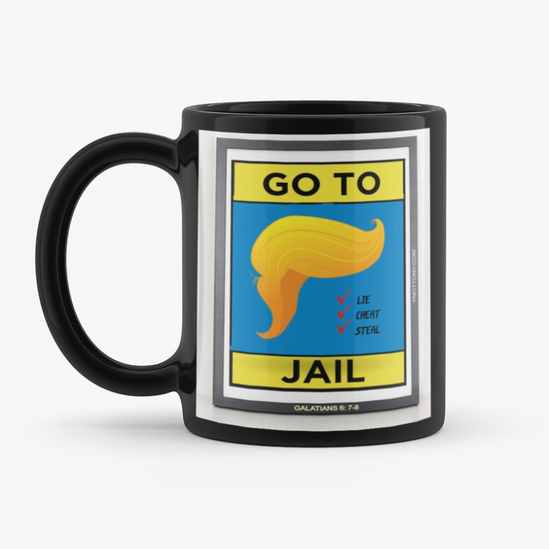 Trump Coffee Cup Black | Trump Go to Jail!