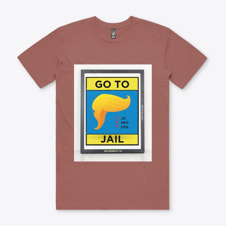 Trump Tee Shirts Clay | Trump Go to Jail!