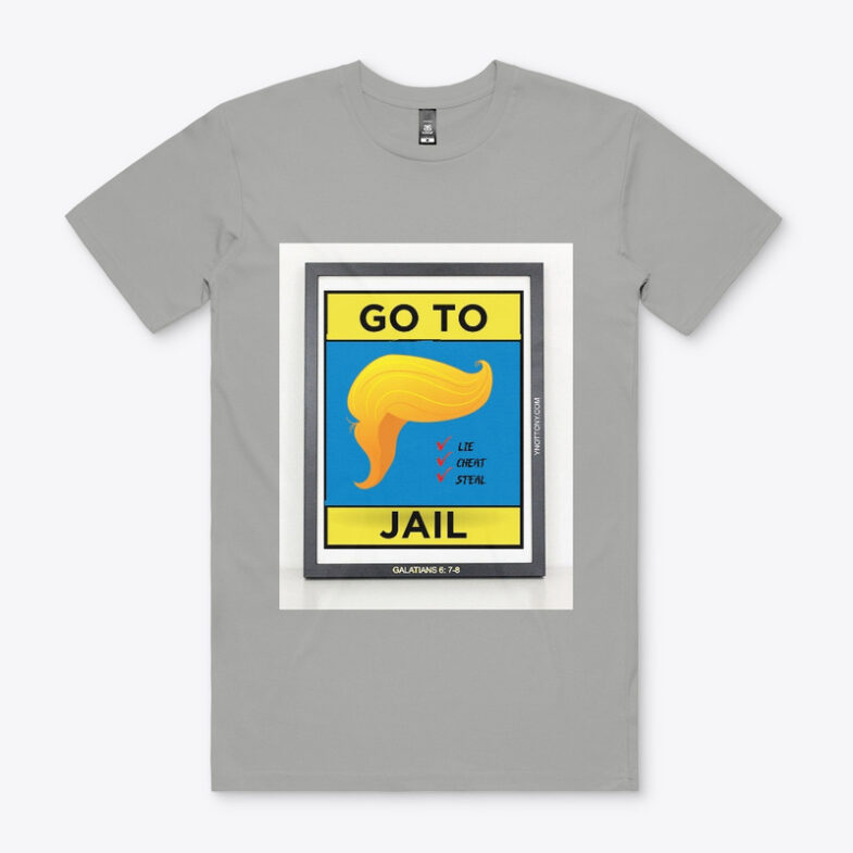 Trump T-shirt Light Gray | Trump Go to Jail!