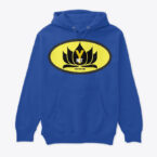 The Ynot Hoodies. Batman Style Superhero Design with Lotus flower .Men's Blue Pullover Hoodies.