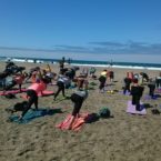 Yoga Students on Ocean Beach SF