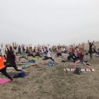 200 yoga students Ocean Beach SF