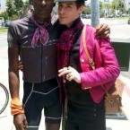 AIDS/Lifecycle Cyclist Tony Eason & Richie Lillard at the Finish Line.