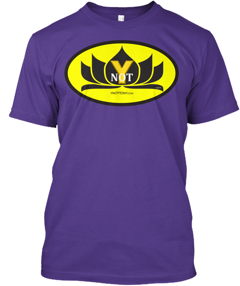 The Ynot T-shirt. Batman Style Superhero Design with Lotus flower .Puprle T-shirt. 