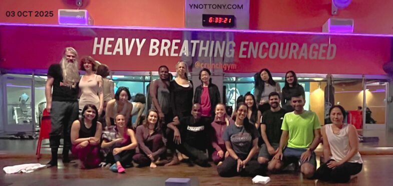 Crunch Fitness Yoga Students Final Yoga Class with Yoga Teacher, Tony Eason