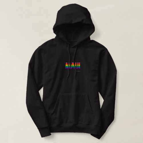 Maui Pride Rainbow Flag Hoodie in Black