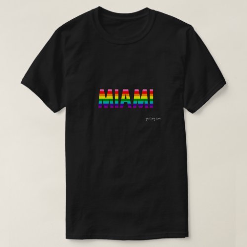 Miami Pride Rainbow Flag T Shirt in black