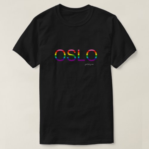 Oslo Pride Rainbow Flag T Shirt in black
