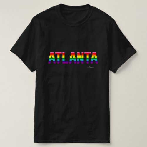 Atlanta Pride Rainbow Flag T-shirt in Black