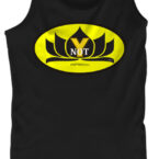 The Ynot Tank-top. Batman Style Superhero Design with Lotus flower .Black Tank top.